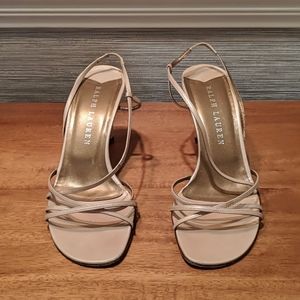 Ralph Lauren cream colored strappy heels